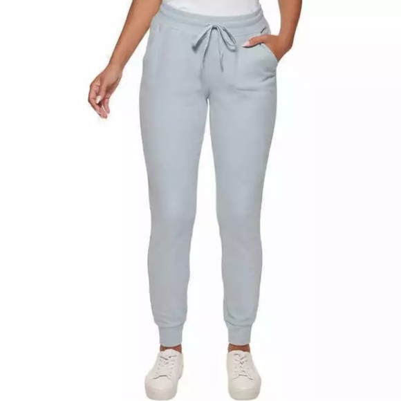 Marc New York Ladies Ribbed Joggers Sweatpants Elastic Waist Size S Water Blue - Picture 2 of 15